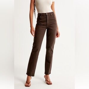 ABERCROMBIE & FITCH - STRAIGHT JEANS - BROWN - SIZE 25 short